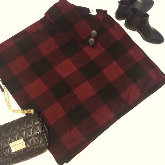 Le moda Jackets & Blazers - Le Moda Buffalo Plaid button poncho